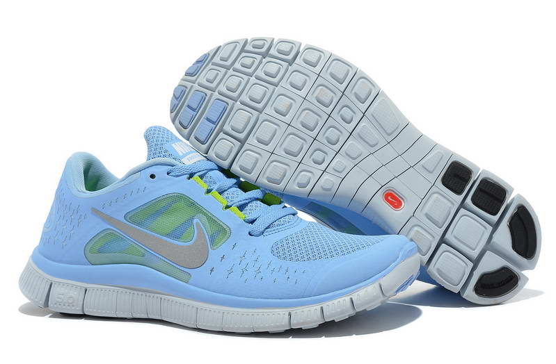 Nike Free Run Womens Shoes 5.0 Breathable Sky Blue Gray
